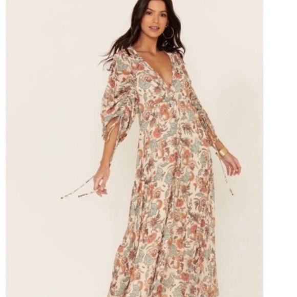❤️… Free People Earth Tea Combo Floral Boho dress - Picture 9 of 11